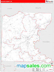 Ouachita County, AR Zip Code Wall Map