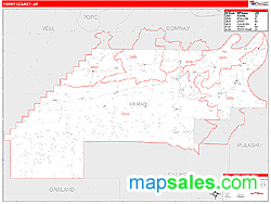Perry County, AR Zip Code Wall Map
