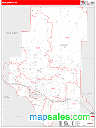 Pope County, AR Zip Code Wall Map