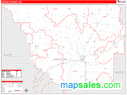 Randolph County, AR Zip Code Wall Map