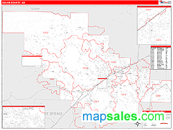 Saline County, AR Zip Code Wall Map