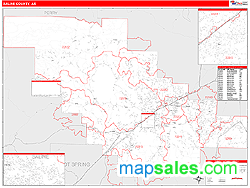 Saline County, AR Wall Map