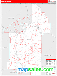 Sharp County, AR Wall Map