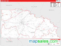 Union County, AR Zip Code Wall Map