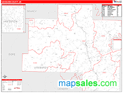 Van Buren County, AR Zip Code Wall Map