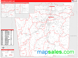 Washington County, AR Zip Code Wall Map