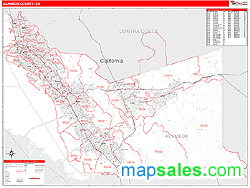 Alameda County, CA Zip Code Wall Map