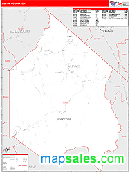 Alpine County, CA Zip Code Wall Map