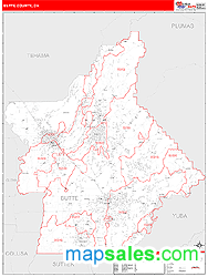 Butte County, CA Zip Code Wall Map