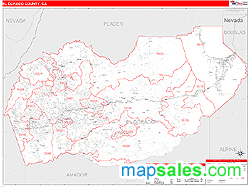 El Dorado County, CA Zip Code Wall Map