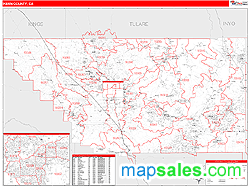 Kern County, CA Zip Code Wall Map