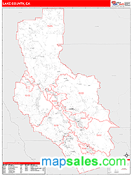 Lake County, CA Zip Code Wall Map