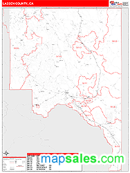 Lassen County, CA Zip Code Wall Map