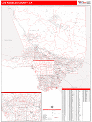 Los Angeles County, CA Wall Map