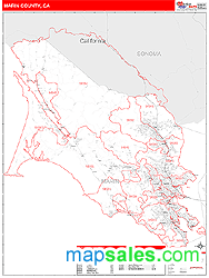 Marin County, CA Wall Map