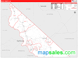 Mono County, CA Zip Code Wall Map