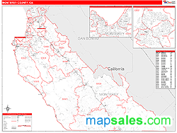 Monterey County, CA Zip Code Wall Map