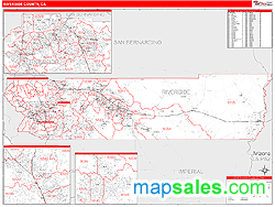 Riverside County, CA Zip Code Wall Map