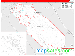 San Benito County, CA Wall Map