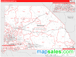 San Bernardino County, CA Wall Map