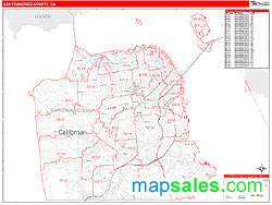 San Francisco County, CA Zip Code Wall Map