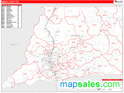 Shasta County, CA Zip Code Wall Map