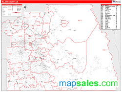 Tulare County, CA Zip Code Wall Map