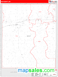 Bent County, CO Zip Code Wall Map