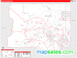 Boulder County, CO Zip Code Wall Map