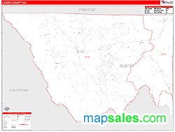 Custer County, CO Wall Map