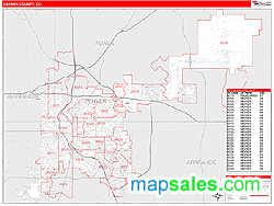 Denver County, CO Zip Code Wall Map