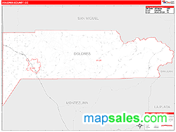 Dolores County, CO Wall Map