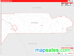 Dolores County, CO Zip Code Wall Map