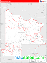 Gunnison County, CO Zip Code Wall Map