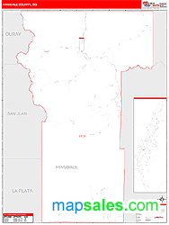 Hinsdale County, CO Wall Map
