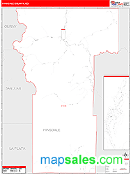 Hinsdale County, CO Zip Code Wall Map