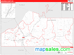 Las Animas County, CO Wall Map