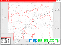 Logan County, CO Zip Code Wall Map