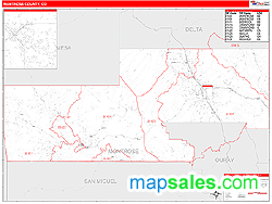 Montrose County, CO Zip Code Wall Map