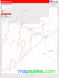 Otero County, CO Zip Code Wall Map