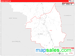 Ouray County, CO Zip Code Wall Map