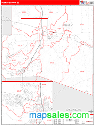 Pueblo County, CO Wall Map