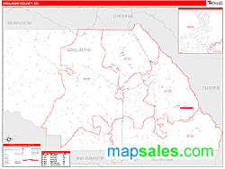 Saguache County, CO Zip Code Wall Map