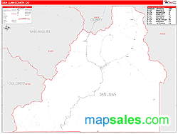 San Juan County, CO Zip Code Wall Map