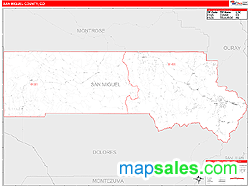 San Miguel County, CO Zip Code Wall Map