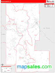 Teller County, CO Zip Code Wall Map