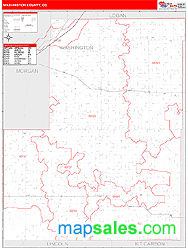 Washington County, CO Zip Code Wall Map