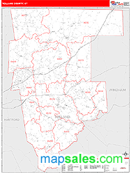 Tolland County, CT Wall Map