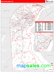 New Castle County, DE Zip Code Wall Map