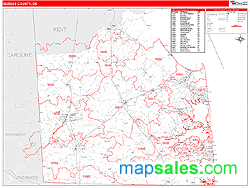 Sussex County, DE Zip Code Wall Map